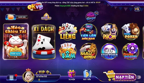 Trang chủ cổng game OKVIP TOP