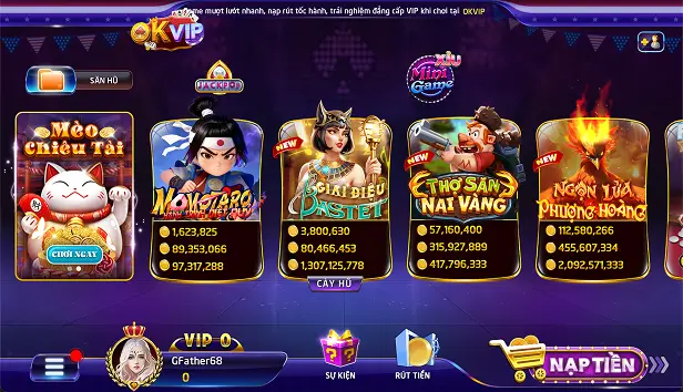 Sảnh Slot Game OKVIP TOP